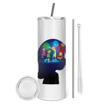 Τα Μυαλά που Κουβαλάς, Tumbler stainless steel 600ml, with metal straw & cleaning brush