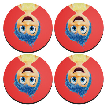 joy, ΣΕΤ 4 Σουβέρ ξύλινα στρογγυλά (9cm)