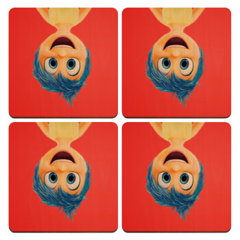 joy, ΣΕΤ x4 Σουβέρ ξύλινα τετράγωνα plywood (9cm)