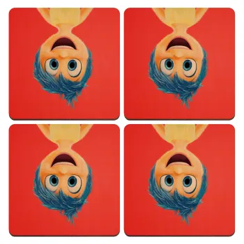 joy, ΣΕΤ x4 Σουβέρ ξύλινα τετράγωνα plywood (9cm)