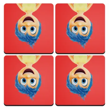 joy, ΣΕΤ 4 Σουβέρ ξύλινα τετράγωνα (9cm)