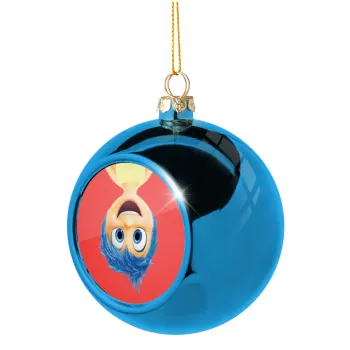 joy, Blue Christmas tree ball ornament 8cm