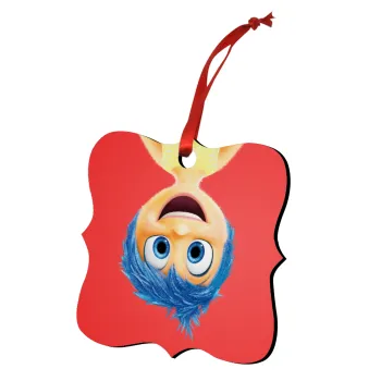 joy, Christmas ornament polygon wooden 7.5cm