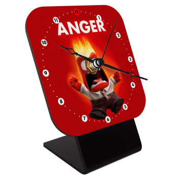 Anger, Quartz Wooden table clock with hands (10cm)