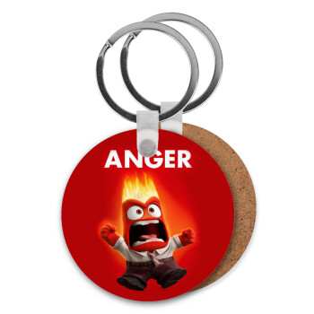 Anger, Μπρελόκ Ξύλινο στρογγυλό MDF Φ5cm
