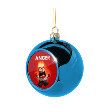 Anger, Blue Christmas tree ball ornament 8cm