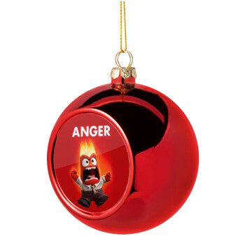 Anger, Χριστουγεννιάτικη μπάλα δένδρου Κόκκινη 8cm