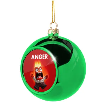 Anger, Green Christmas tree ornament ball 8cm
