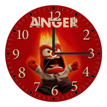 Anger, Θυμός, Ρολόι τοίχου ξύλινο plywood (20cm)