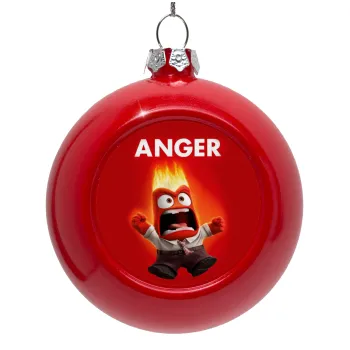 Anger, Θυμός, Στολίδι Χριστουγεννιάτικη μπάλα δένδρου Κόκκινη 8cm
