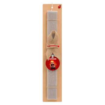 Anger, Easter Set, wooden keychain & scented Easter candle flat (30cm) (GRAY)