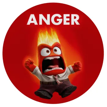 Anger, Θυμός, Mousepad Στρογγυλό 20cm
