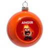 Orange Christmas tree ornament bauble 8cm