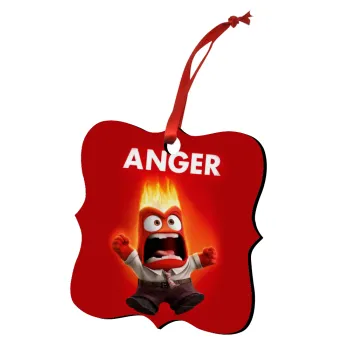 Anger, Christmas ornament polygon wooden 7.5cm