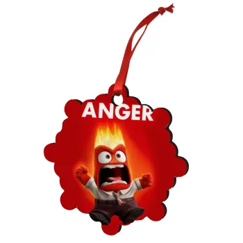 Anger, Θυμός, Στολίδι Χριστουγεννιάτικο στολίδι snowflake ξύλινο 7.5cm