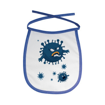 monster virus, Σαλιάρα μωρού αλέκιαστη με κορδόνι Μπλε