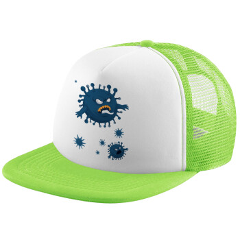 monster virus, Καπέλο Soft Trucker με Δίχτυ Πράσινο/Λευκό