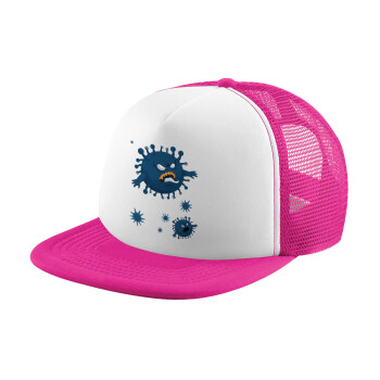monster virus, Καπέλο Soft Trucker με Δίχτυ Pink/White 