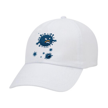 monster virus, Καπέλο Baseball Λευκό (5-φύλλο, unisex)
