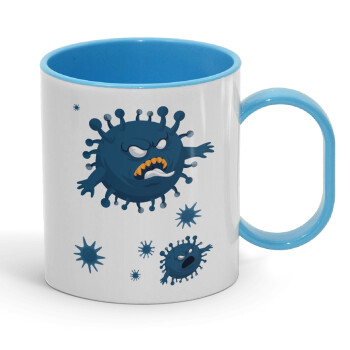 monster virus, Κούπα (πλαστική) (BPA-FREE) Polymer Μπλε για παιδιά, 330ml