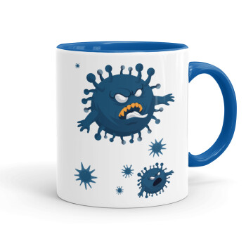monster virus, Mug colored blue, ceramic, 330ml