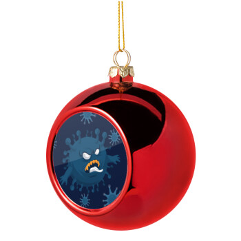 monster virus, Χριστουγεννιάτικη μπάλα δένδρου Κόκκινη 8cm