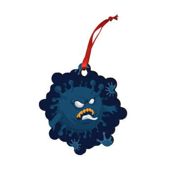 monster virus, Χριστουγεννιάτικο στολίδι snowflake ξύλινο 7.5cm