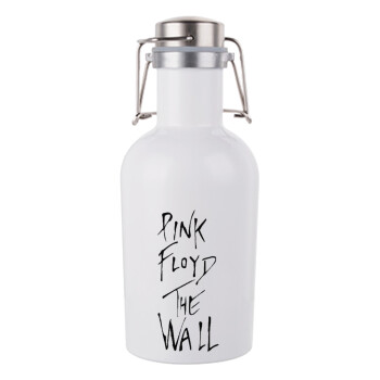 Pink Floyd, The Wall, Μεταλλικό παγούρι Λευκό (Stainless steel) με καπάκι ασφαλείας 1L