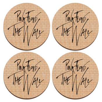 Pink Floyd, The Wall, ΣΕΤ x4 Σουβέρ ξύλινα στρογγυλά plywood (9cm)