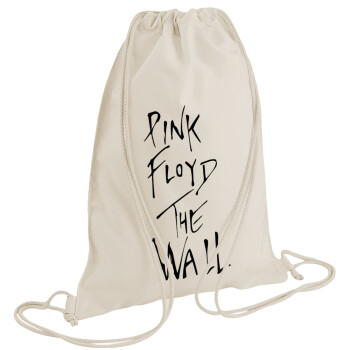 Pink Floyd, The Wall, Backpack bag GYMBAG natural (28x40cm)