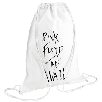 Pink Floyd, The Wall, Τσάντα πλάτης πουγκί GYMBAG λευκή (28x40cm)