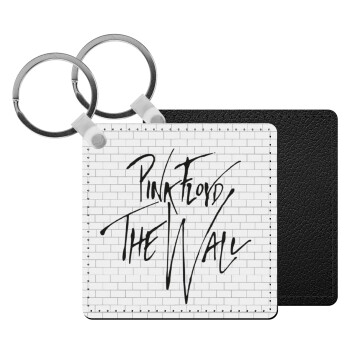 Pink Floyd, The Wall, Μπρελόκ Δερματίνη, τετράγωνο ΜΑΥΡΟ (5x5cm)