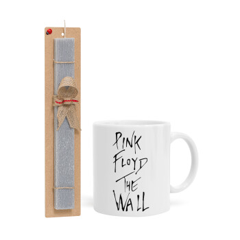 Pink Floyd, The Wall, Easter Set, Ceramic Cup (330ml) & Easter aromatic flat candle (30cm) (GRAY)