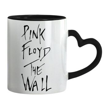 Pink Floyd, The Wall, Κούπα καρδιά χερούλι μαύρη, κεραμική, 330ml