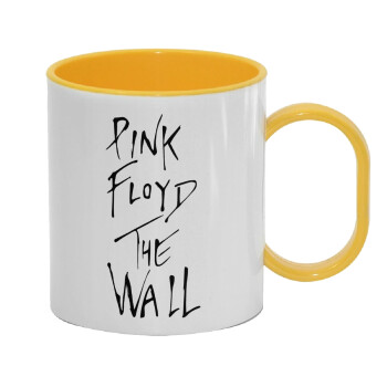 Pink Floyd, The Wall, Κούπα (πλαστική) (BPA-FREE) Polymer Κίτρινη για παιδιά, 330ml