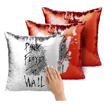 Pink Floyd, The Wall, Μαξιλάρι καναπέ Μαγικό Κόκκινο με πούλιες 40x40cm περιέχεται το γέμισμα