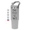 GREY color, 890ml (30oz) stainless Steel Tumbler with Handle