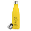 Yellow Stainless Steel Metallic Thermos, double-walled, 500ml