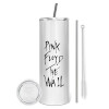 Tumbler stainless steel 600ml, with metal straw & cleaning brush