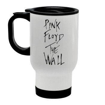 Pink Floyd, The Wall, Κούπα ταξιδιού ανοξείδωτη με καπάκι, διπλού τοιχώματος (θερμό) λευκή 450ml