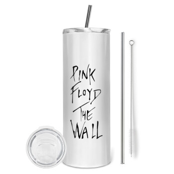 Pink Floyd, The Wall, Eco friendly ποτήρι θερμό (tumbler) από ανοξείδωτο ατσάλι 600ml, με μεταλλικό καλαμάκι & βούρτσα καθαρισμού