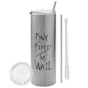 Pink Floyd, The Wall, Tumbler stainless steel Silver 600ml, with metal straw & cleaning brush