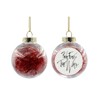 Pink Floyd, The Wall, Transparent Christmas tree ball ornament with red filling 8cm