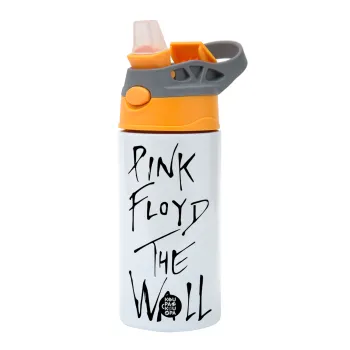 Pink Floyd, The Wall, Children's hot water bottle, stainless steel, with safety straw, Orange/Grey (360ml) BPA-FREE