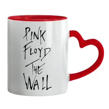 Pink Floyd, The Wall, Mug heart red handle, ceramic, 330ml