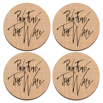 Pink Floyd, The Wall, ΣΕΤ x4 Σουβέρ ξύλινα στρογγυλά plywood (9cm)
