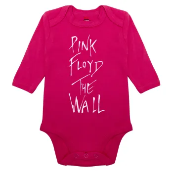 Pink Floyd, The Wall, Μακρυμάνικο βρεφικό φορμάκι, 0-18 μηνών, ΡΟΖ, 100% Organic Cotton