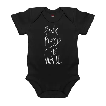 Pink Floyd, The Wall, Βρεφικό φορμάκι μωρού, 0-18 μηνών, ΜΑΥΡΟ, 100% Organic Cotton, κοντομάνικο