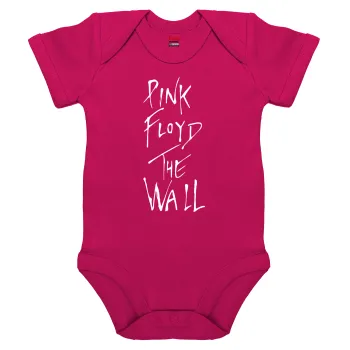 Pink Floyd, The Wall, Βρεφικό φορμάκι μωρού, 0-18 μηνών, ΡΟΖ, 100% Organic Cotton, κοντομάνικο