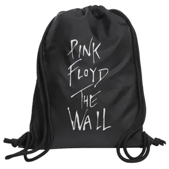 Pink Floyd, The Wall, Backpack pouch GYMBAG Black, with pocket (40x48cm) & thick cords